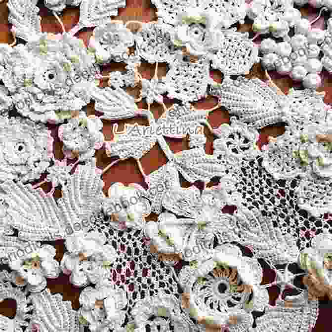 A Close Up Image Of A Crochet Lace Creation, Displaying The Intricate Meshwork And Patterns Created By The Hook. Lessons In Bobbin Lacemaking (Dover Knitting Crochet Tatting Lace)