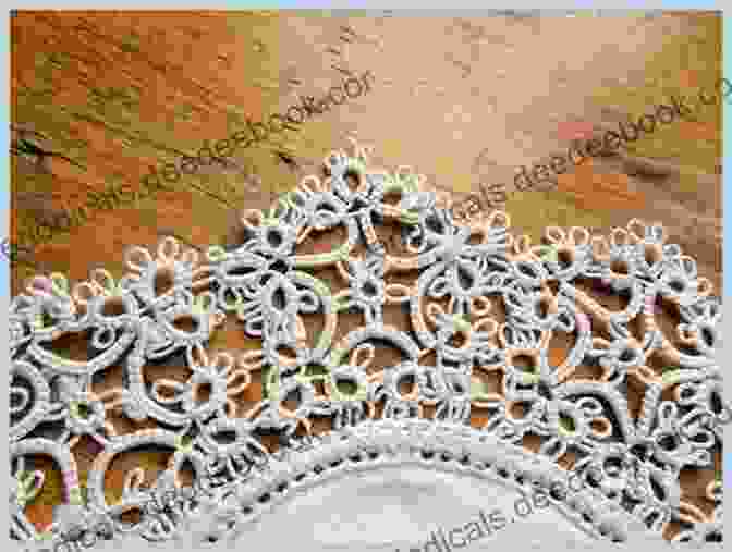 A Close Up Image Of Tatting Lace, Showcasing The Intricate Knots And Chains That Form The Delicate Patterns. Lessons In Bobbin Lacemaking (Dover Knitting Crochet Tatting Lace)