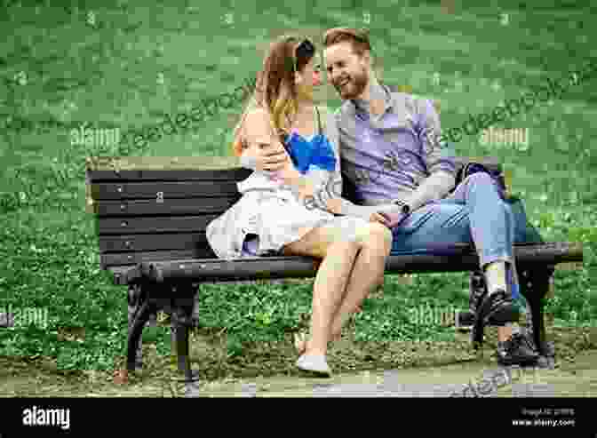 A Couple Sitting On A Bench, Looking Into Each Other's Eyes In The Merde For Love