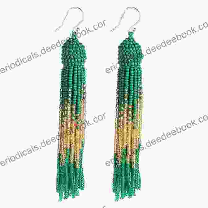 A Model Wearing A Pair Of Beaded Earrings By Bonnie Barker, Showcasing Their Versatility And Ability To Enhance Any Outfit, From Casual To Formal. 50 Beaded Earrings Bonnie Barker