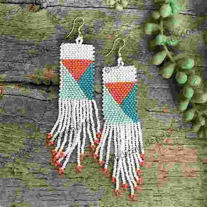 A Pair Of Beaded Earrings With A Stunning Array Of Colorful Beads, Forming A Captivating Floral Pattern. 50 Beaded Earrings Bonnie Barker