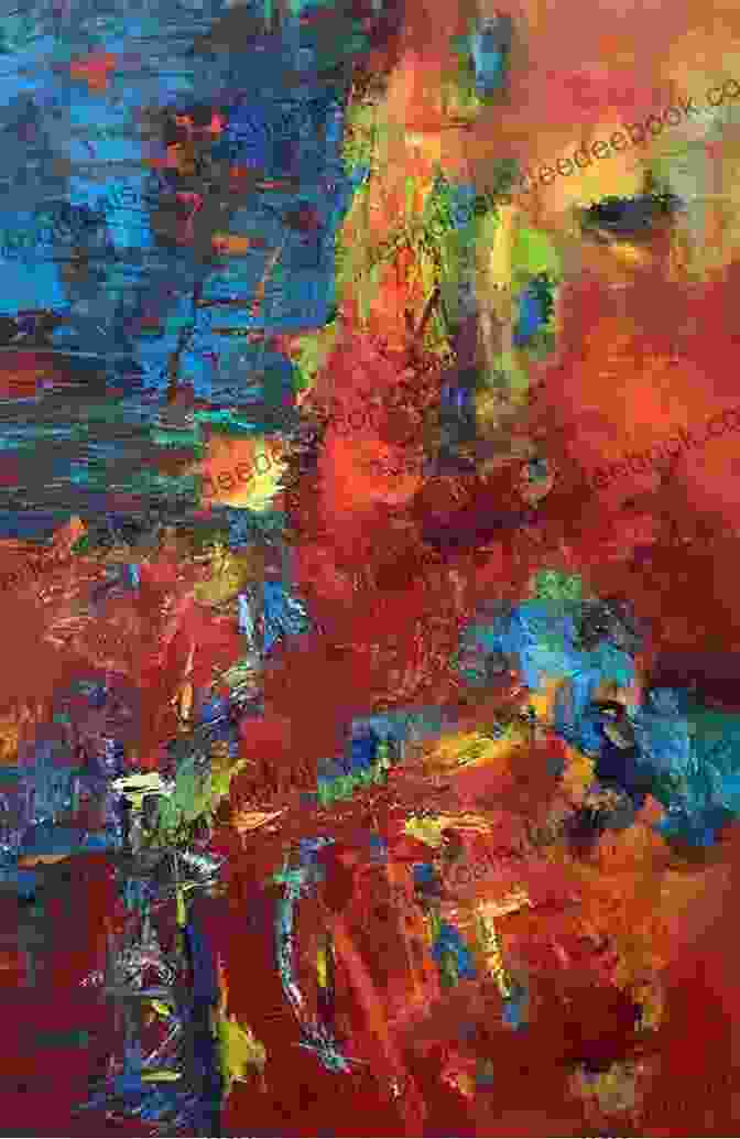 Abstract Painting With Bold Red And Blue Strokes Bright Bursts Of Colour Matt Goodfellow