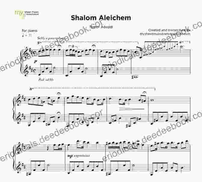 Shalom Aleichem's Erev Shel Shoshanim Piano Sheet Music Featuring Traditional Jewish Folk Song Shalom Aleichem Piano Sheet Music Collection Part 13 (Jewish Songs And Dances Arranged For Piano)