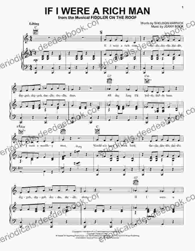 Shalom Aleichem's If I Were A Rich Man Piano Sheet Music Featuring Composition By Jerry Bock Shalom Aleichem Piano Sheet Music Collection Part 13 (Jewish Songs And Dances Arranged For Piano)