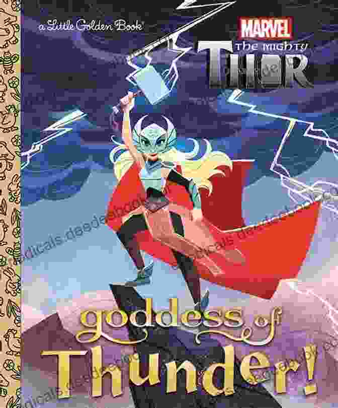 Thunder Strike: Marvel's Thor Little Golden Book Cover Art, Featuring Thor Wielding His Mighty Mjolnir Amidst A Fierce Battle Thunder Strike (Marvel: Thor) (Little Golden Book)